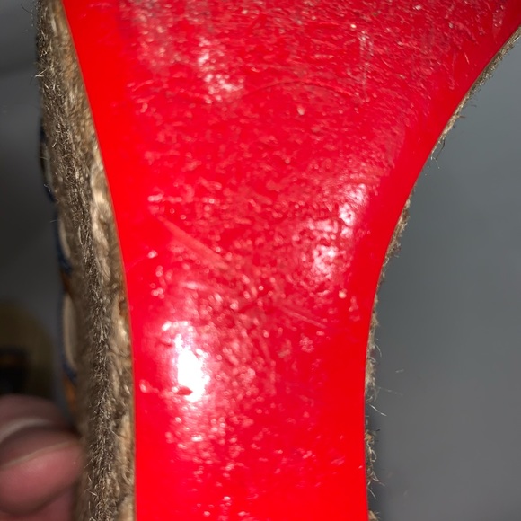 CHRISTIAN LOUBOUTIN size 38 printed wedge heels - Picture 9 of 15